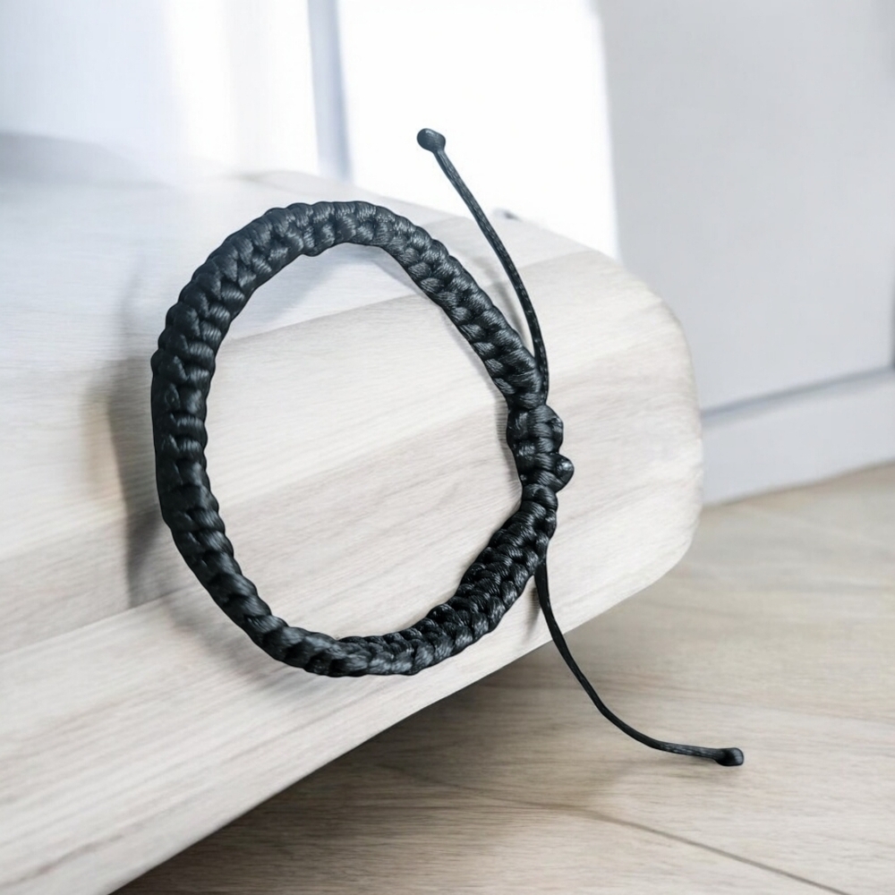 Black braided adjustable bracelet
